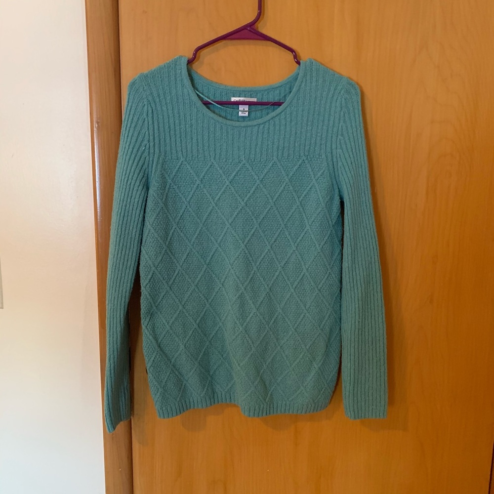 Teal sweater!